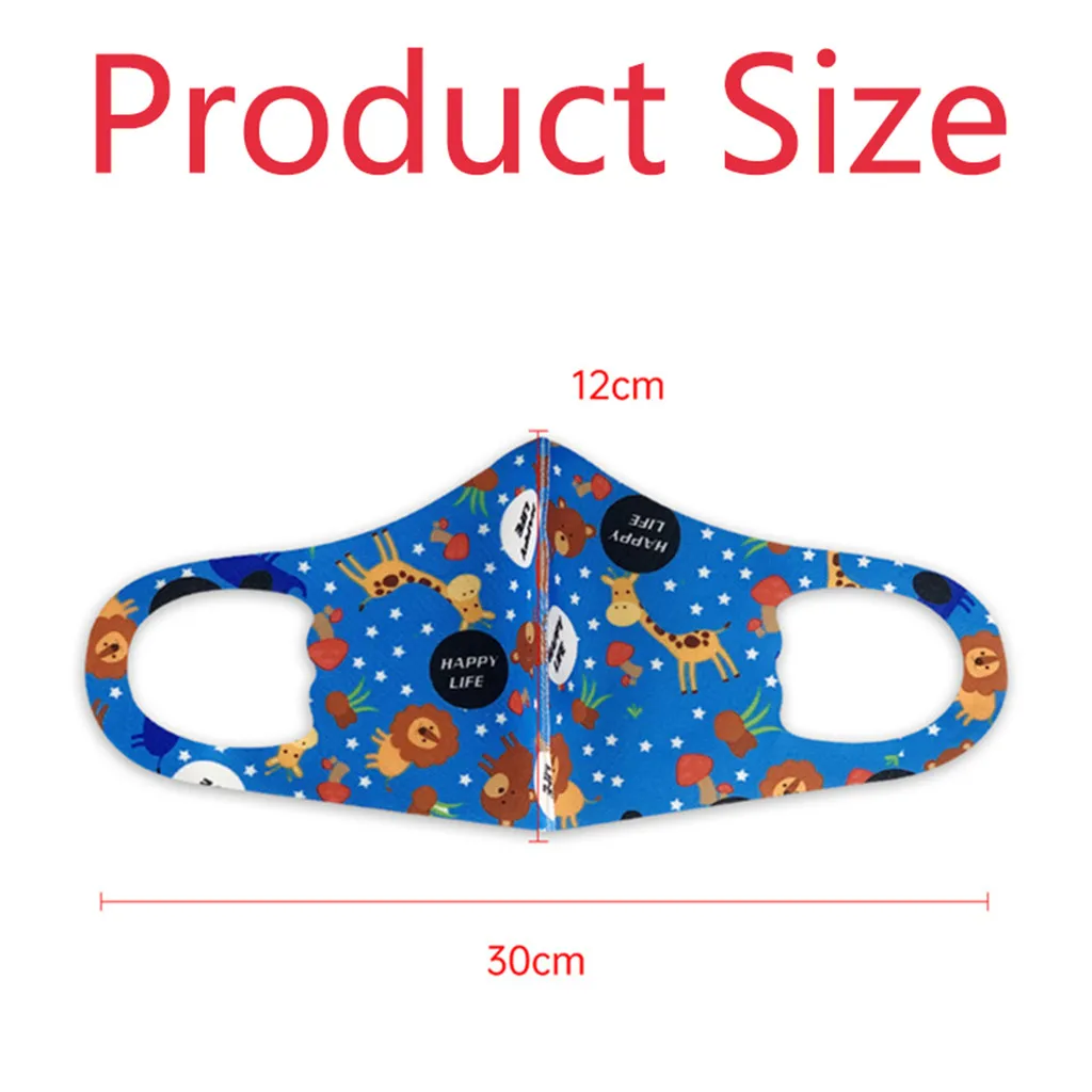 

3pc Children Cartoon Maske Washable Reusable Kids Face-masks Breathable Mondmasker Wasbaar Halloween Cosplay Mascarilla