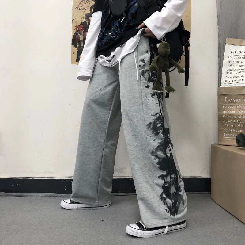 

High Waist Wide Leg Pants Women Clothing Casual Loose Long Capris Streetwear Korean Trousers Ins Harajuku Sweatpants Hipster New