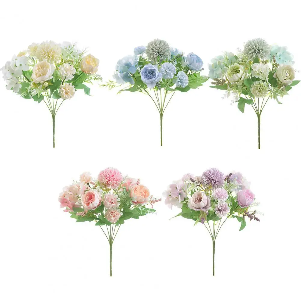 

Rose Pink Silk Bouquet Peony Artificial Flowers DIY Bride Wedding Home Decoration Fake Flowers Faux Christmas Roses Flowers