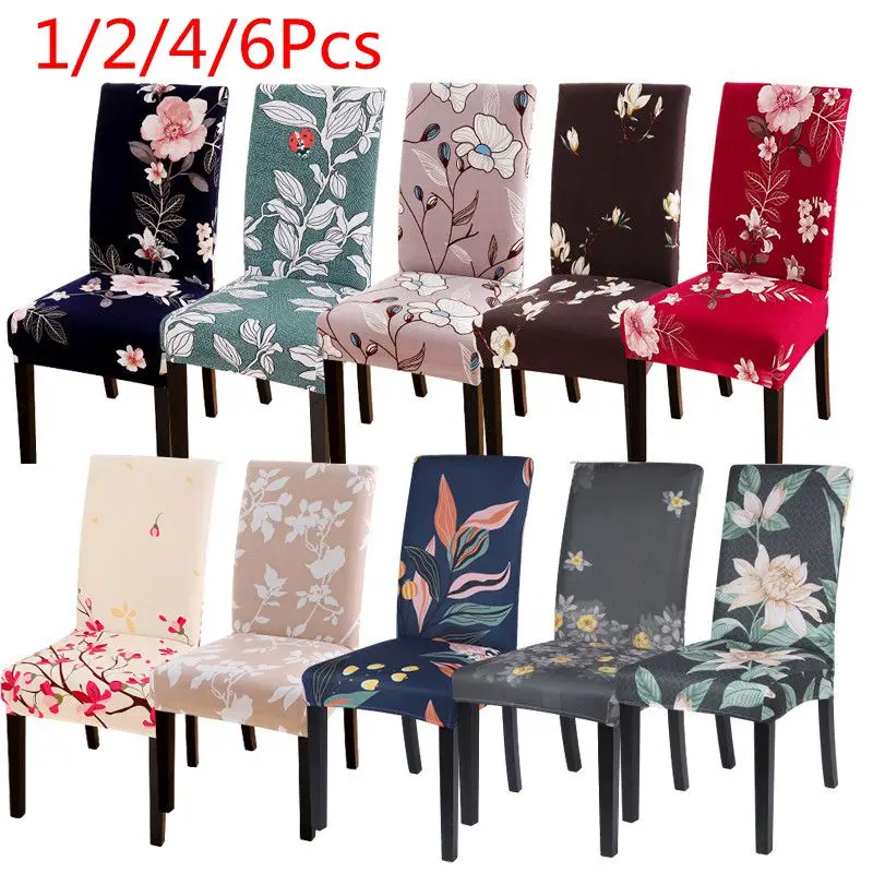 1/2/4/6 шт. современные печатные эластичные чехлы на кресла Seat стулья снимается и
