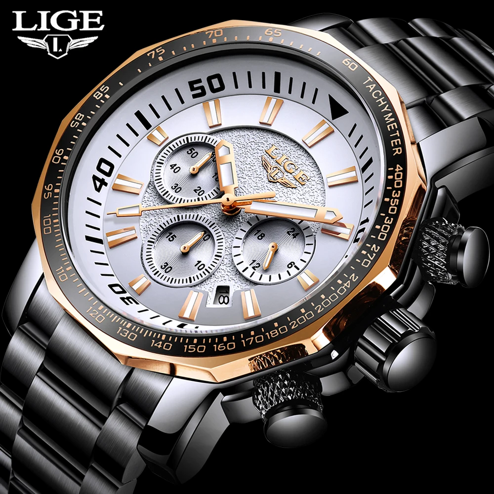 Relogio Masculino 2020 часы мужские LIGE Топ бренд Роскошные спортивные кварцевые Мужские