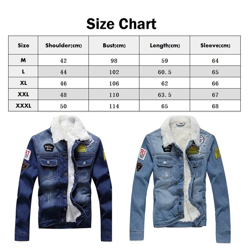 

Men Jacket and Coat Trendy Warm Fleece Denim Jacket 2021 Winter Jean Jacket Thick Winter Coat For Male Classic Solid Outerwear