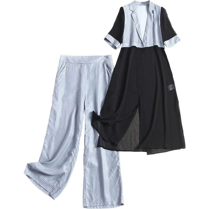 

Office Lady 2 Piece Set Women Elegant Patchwork Conjunto Feminino Year-old Female Costume OL Women's Summer Suit Woman Suit