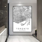 Канадская Торонто Карта города плакат Холст Картина HD Печать Настенная картина для гостиной украшение для дома