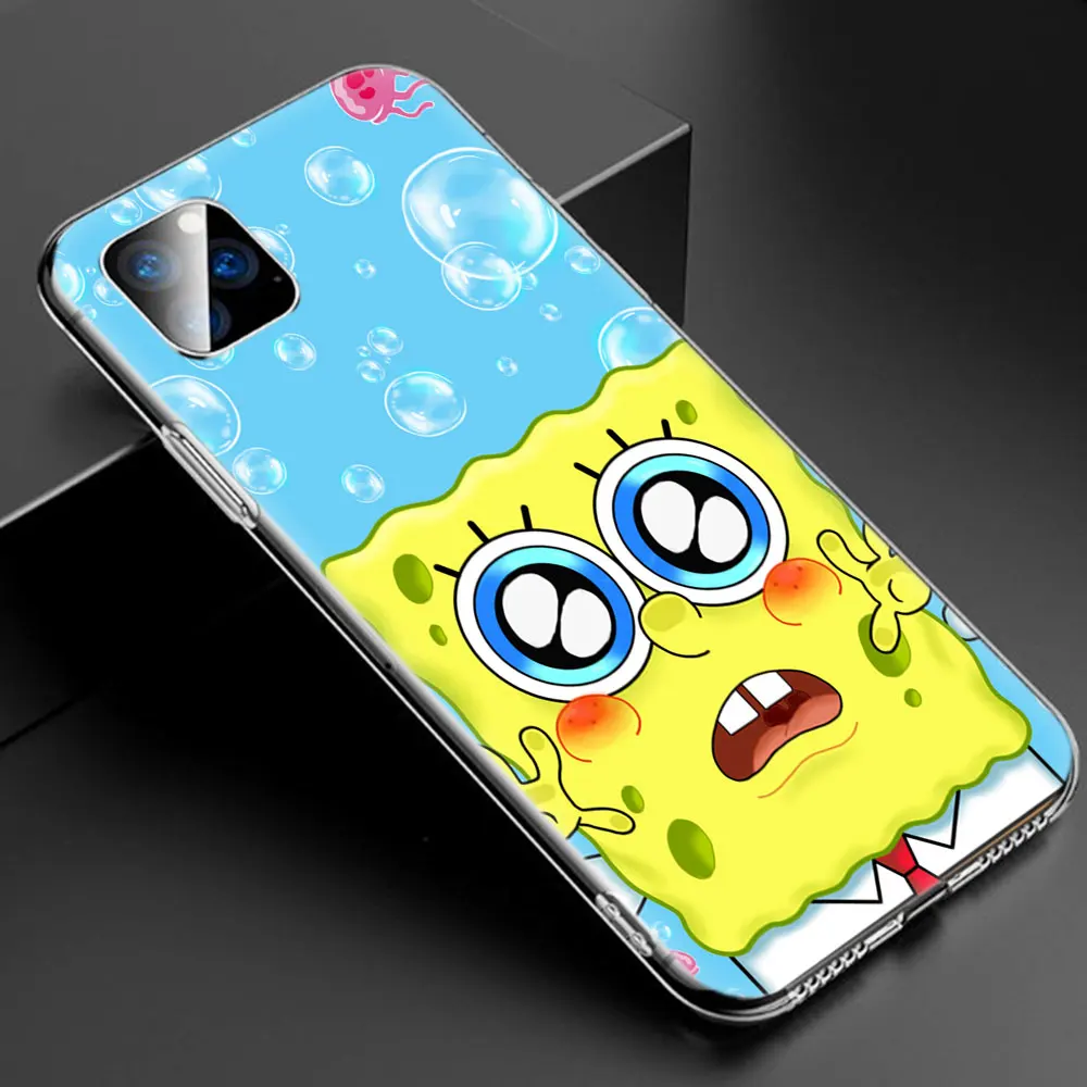 003 Милый мягкий силиконовый прозрачный чехол с губкой Бобом для Apple iPhone 11 Pro XS Max X XR 6 6s 7 8 Plus 5 5S SE Модный чехол - Color: 003