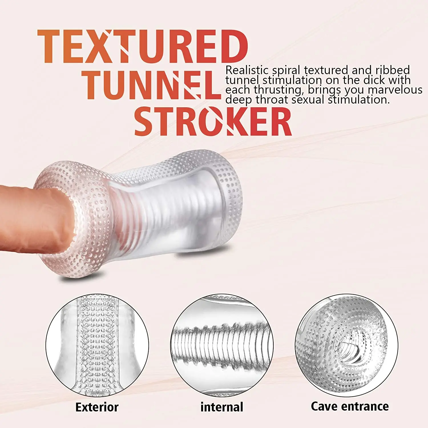 Прозрачный Мужской мастурбатор чашка искусственная киска кристальная Вагина