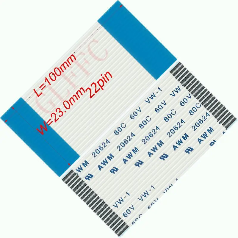 1 0 шаг 14 ~ 22pin 260 500 мм A Тип Гибкий плоский кабель FFC awm 20624 ROHS для TTL LCD DVD