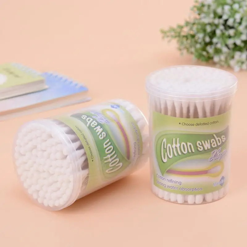 100 шт./коркор. палочки с двойным наконечником из хлопка деревянной ручкой для