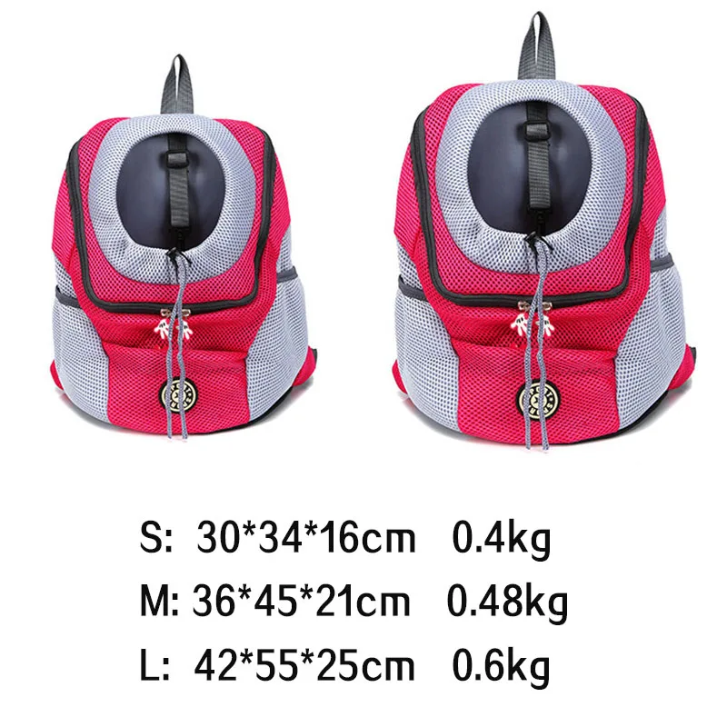 

New Out Double Shoulder Portable Travel Backpack Outdoor Pet Dog Carrier Bag Pet Dog Front Bag Mesh Backpack Head