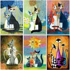 Набор для алмазной живописи для взрослых, картина 5D с изображением кошки из мультфильма, мозаика из страз сделай сам, полная вышивка крестиком для декора