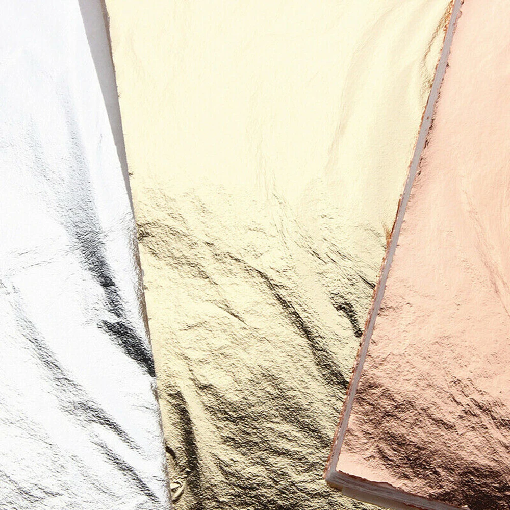 100 листов Искусство ремесло дизайн бумаги имитация золота серебро медный