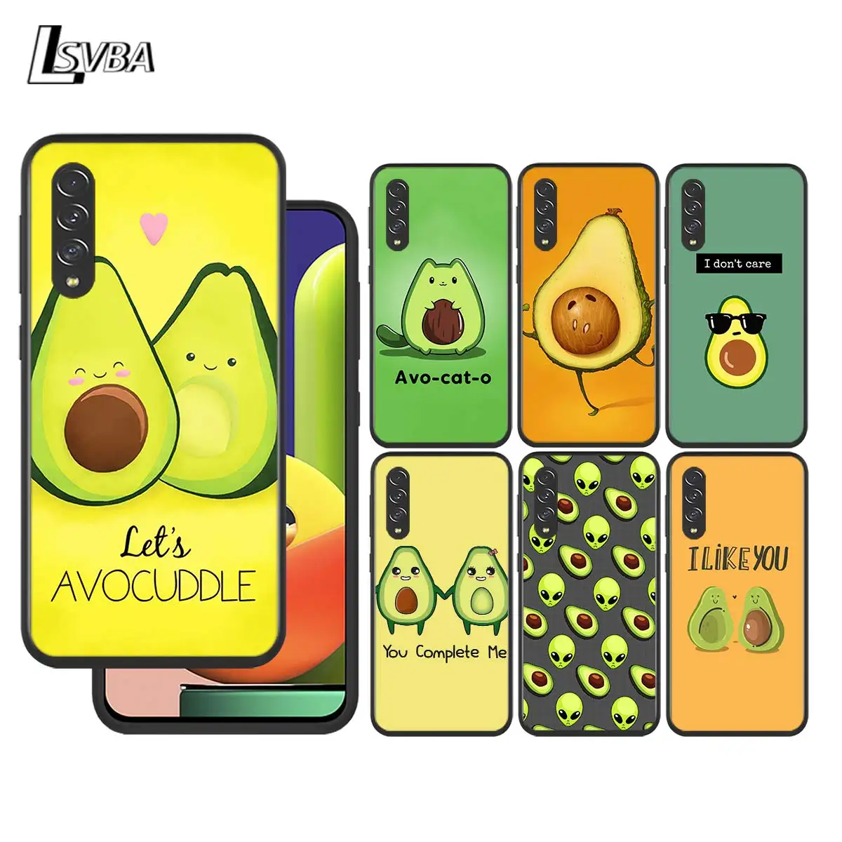 

Cute Avocado for Samsung Galaxy A90 A80 A70 A60 A50 A40 M30 A20E A2Core A10S A10E Silicon Soft Black Phone Case