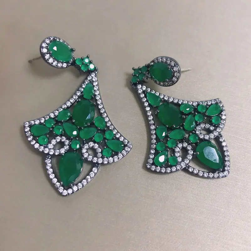 

Bilincolor Green Cubic Zirconia Vintage Earring for Women