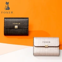 foxer brand ladys coin pocket women short style wallet luxury female purse girl card holder mini wallets gift for girl