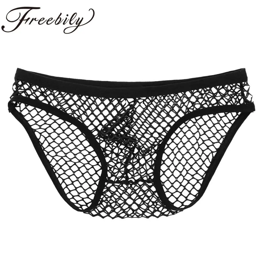 Сексуальные сетчатые мужские трусы нижнее белье эластичное с низкой посадкой