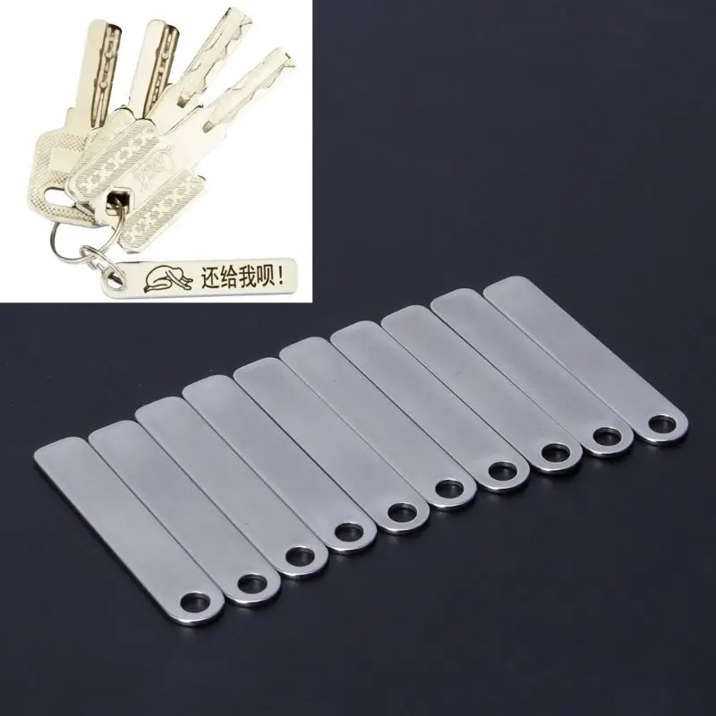 

Custom Phone Number Keychain Anti-lost Pendant Blank Bar Keyring Jewelry Making