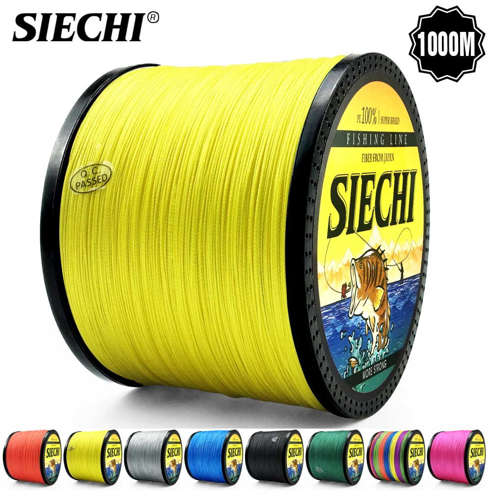SIECHI 8 нитей 1000 м PE плетеная рыболовная леска для морской рыбалки тройная