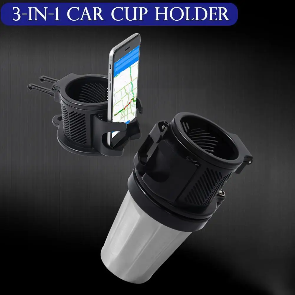 

Multifunctional 3-in-1 Car Cup Holder With Phone Holder Organizer Water Universal Cup Storage Cups Car Holder Bottle Holder R6R7