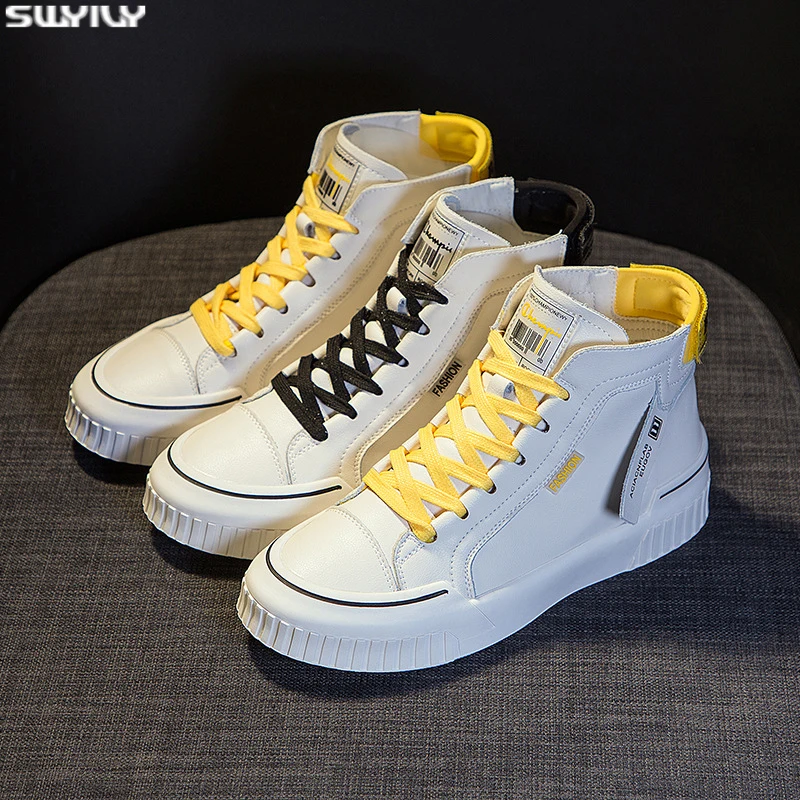 Женские массивные кроссовки SWYIVY Chaussure женская повседневная обувь кожаная модная