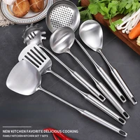 stainless steel spatula 304 food grade kitchenware household colander kitchen cooking spatula hot pot soup spoon kitchen items