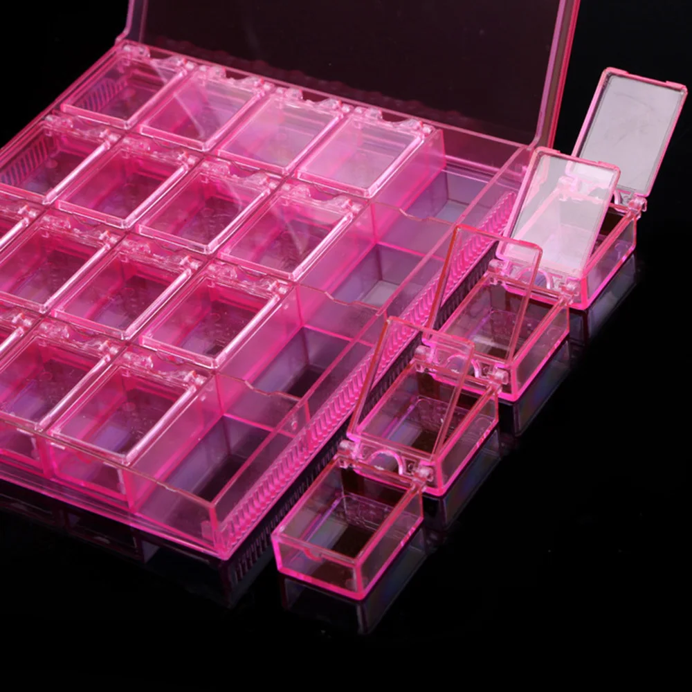 

20 Grids Clear Jewellery Box Organizer Storage Container with Removable Dividers Nail Art Rhinestone Diamonds Beads Earr