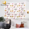 BlessLiving Dog and Cat Wall Tapestry Lovely Corgi Decorative Wall Hanging Cartoon Tapisserie Lovely Bedspreads Useful Tapiz 1PC 1