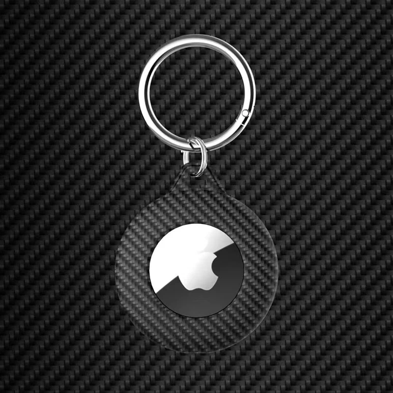 

For Apple Airtag Case Carbon Hard Anti-lost Anti-fall Keychain Cover For Apple Airtags Matte Slim TPU Loop Protective Sleeve