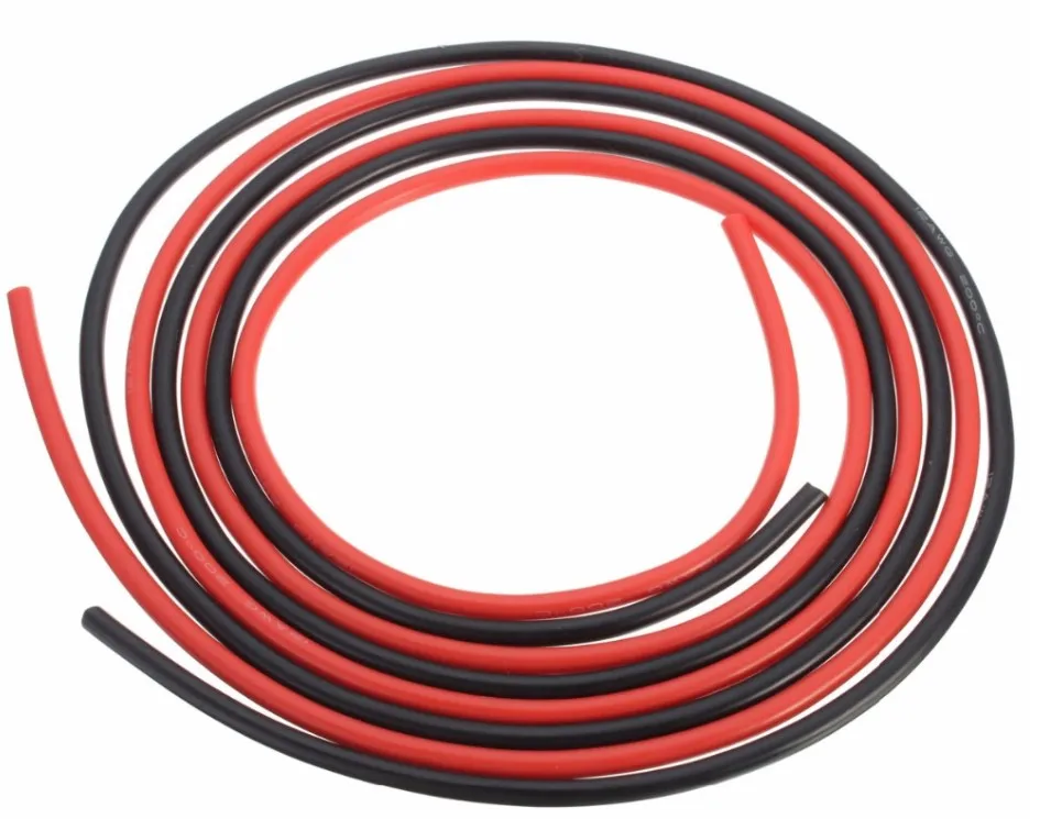 1m Red + 1m Black Silicone Wire 10AWG 1m Red + 1m Black Silicone Wire 10AWG