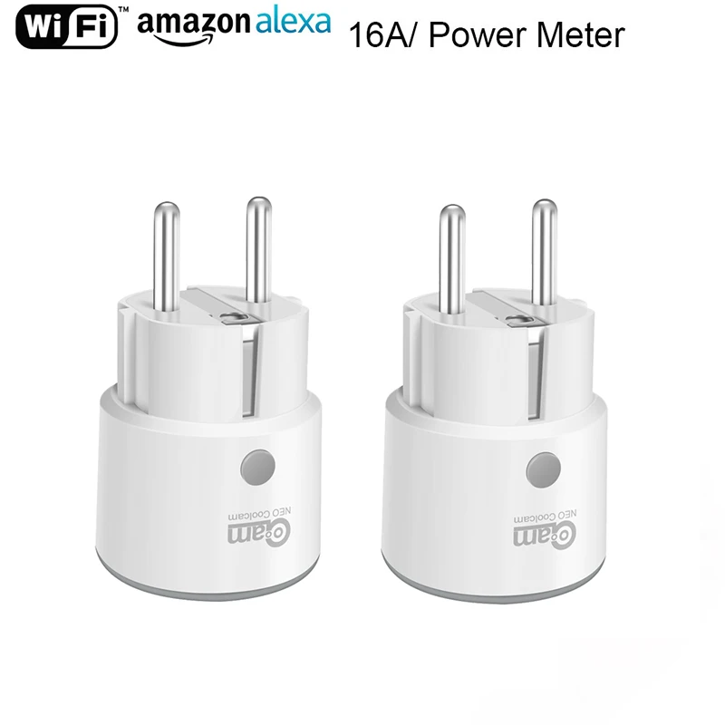 

NEO Smart Plug WiFi Socket 3680W 16A Power Energy Monitoring Timer Switch EU Outlet Voice Control Compatible With Alexa Google