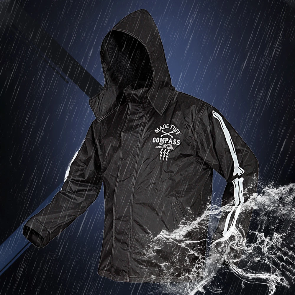 Полюс Водонепроницаемый мотоциклетный дождевой костюм плащ + дождь брюки пончо