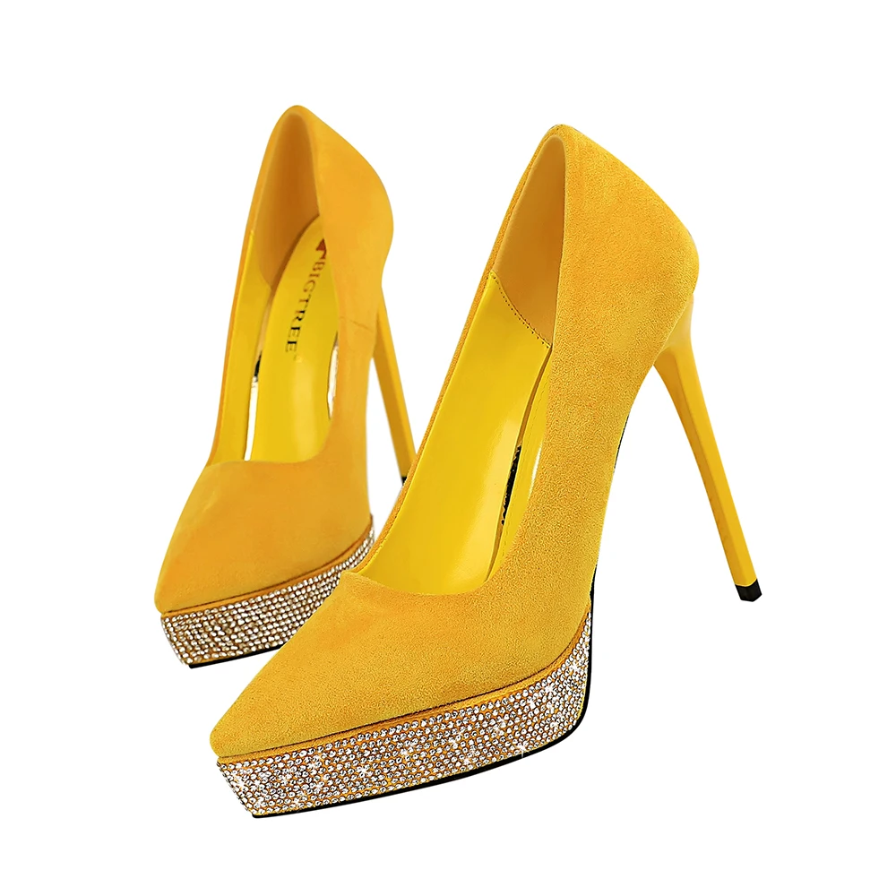 2020 женские замшевые туфли-лодочки на платформе и очень высоком каблуке 12 см