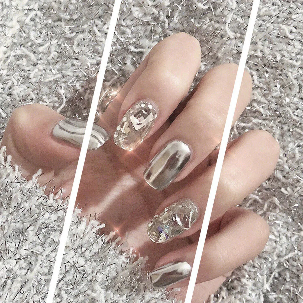 1 коробка золотистые Блестящие Блестки для ногтей модные ногтей|Акриловые