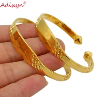 adixyn 2pcslot women dubai bangle 24k gold color bracelet african arabicethiopian bride wedding jewelry n071018