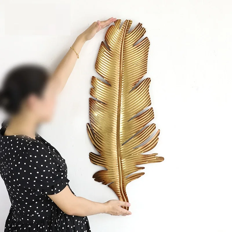 3D украшение для стен комнаты железное перо пальмовое дерево настенный орнамент
