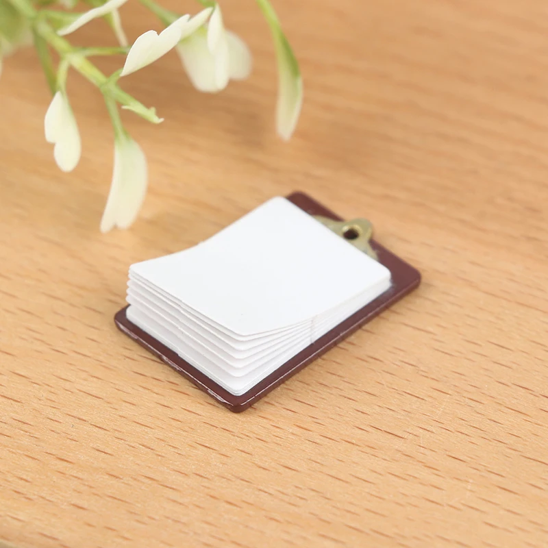 

1/12 Dollhouse Miniature Accessories Mini Writing Board Clip Notebook File Folder Stationery Board Toys for Doll House Decor