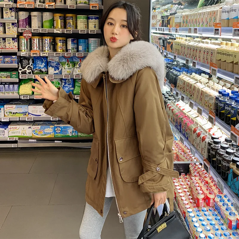 2021 New autumn winter Women Fashion Down long hoodie down Parkas Cotton Loose Jackets Thick Female Long warm coat clothing