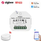 Переключатель для штор Tuya Smart Life Zigbee RF433 с дистанционным управлением, для электрических роликовых затворов, солнцезащитный, для Google Home, Alexa, умного дома