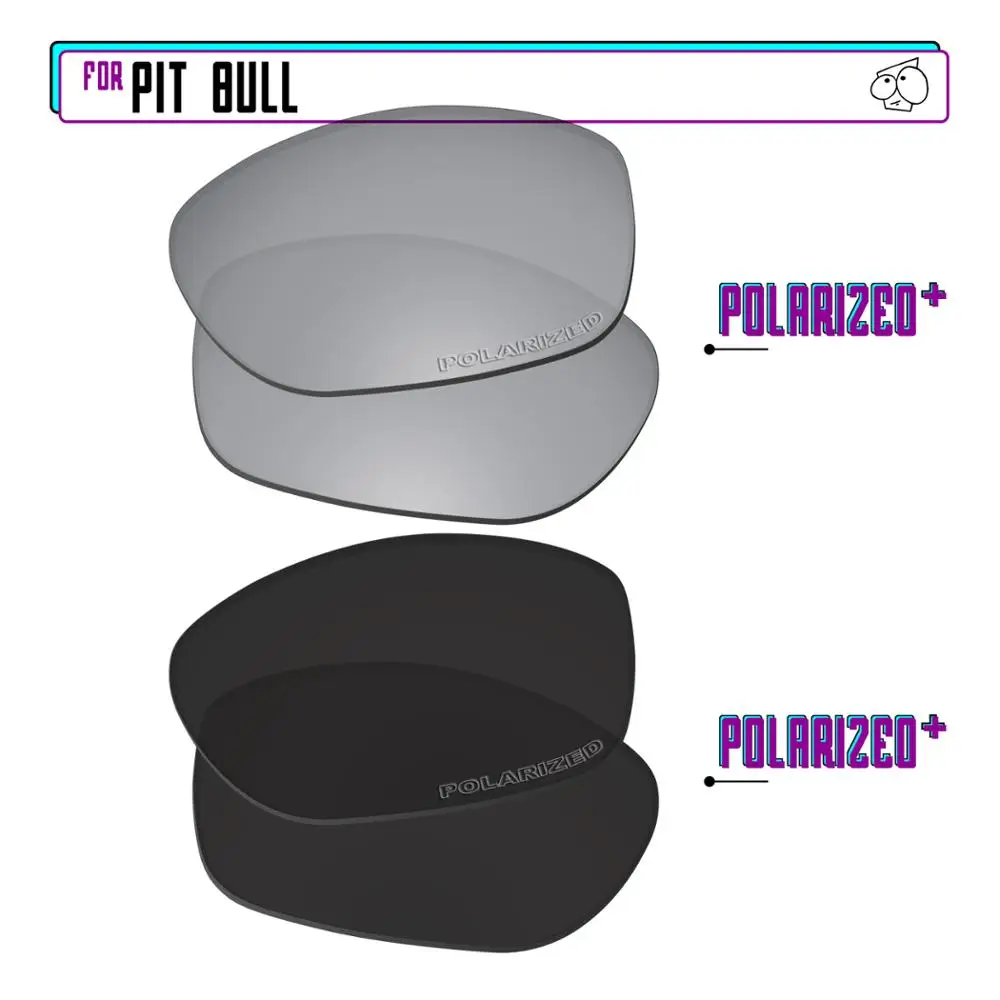 EZReplace Polarized Replacement Lenses for - Oakley Pit Bull Sunglasses - Blk P Plus-SirP Plus