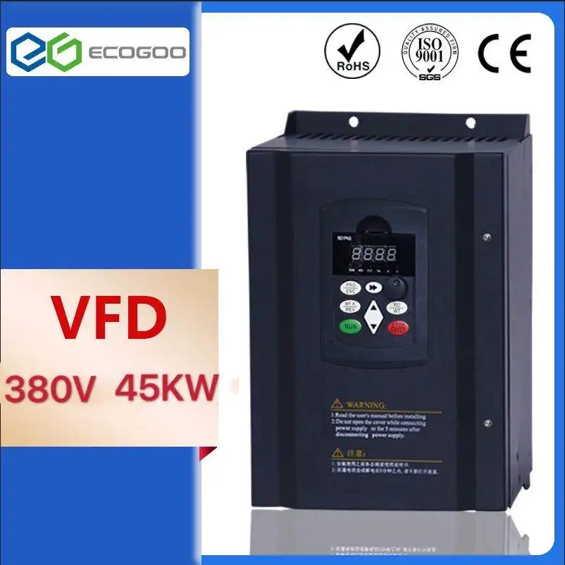 45KW 380V трехфазный к трехфазному AC Бессенсорный векторный инвертор 400Hz VFD привод