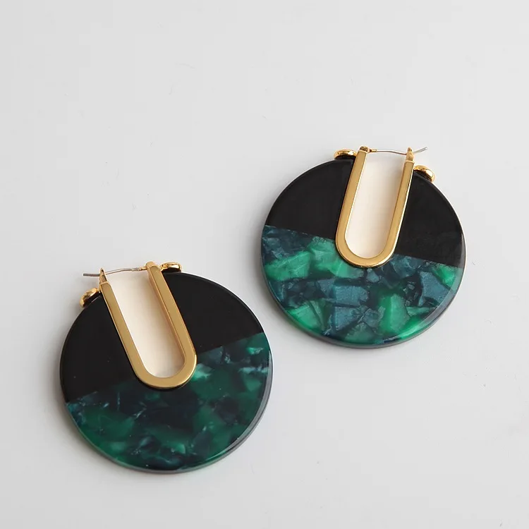 Европейские и американские модные ювелирные изделия цветные круглые серьги из