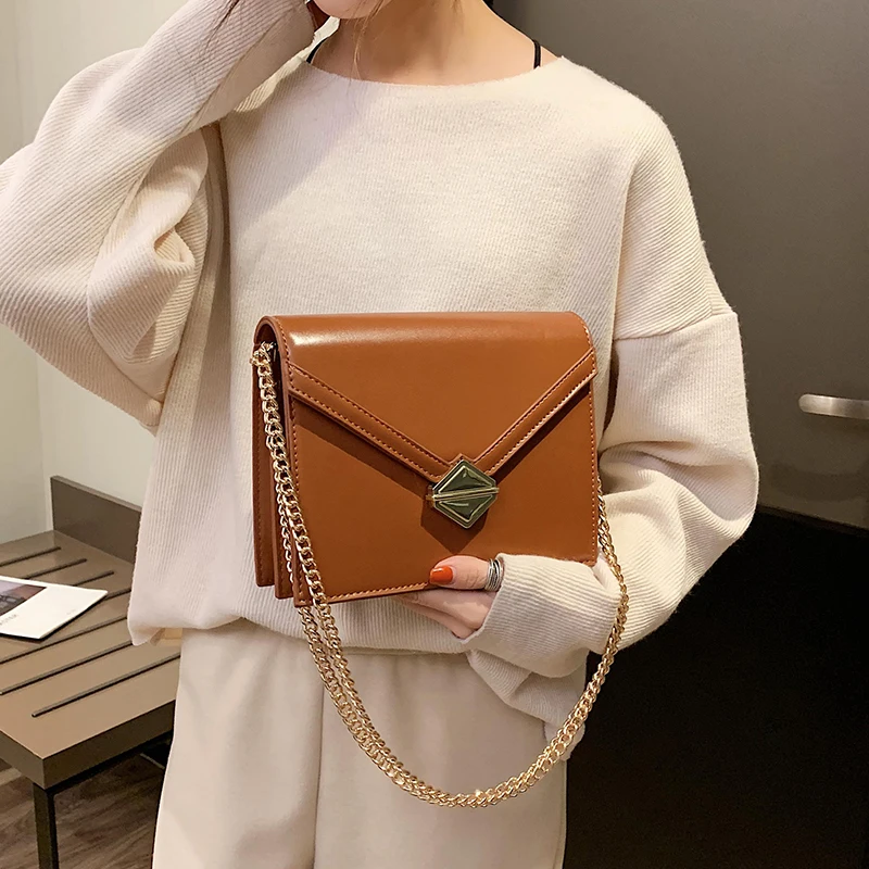 

Retro Fashion Large Handbags New High Quality PU Leather Women's Designer Luxury Handbag Lock Chain Shoulder Messenger Bags