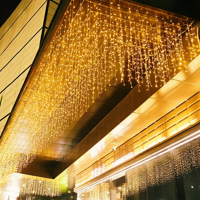 

Christmas lights led curtain icicle string lights 5M droop 0.4-0.6m waterfall outdoor decoration for party garden home wedding