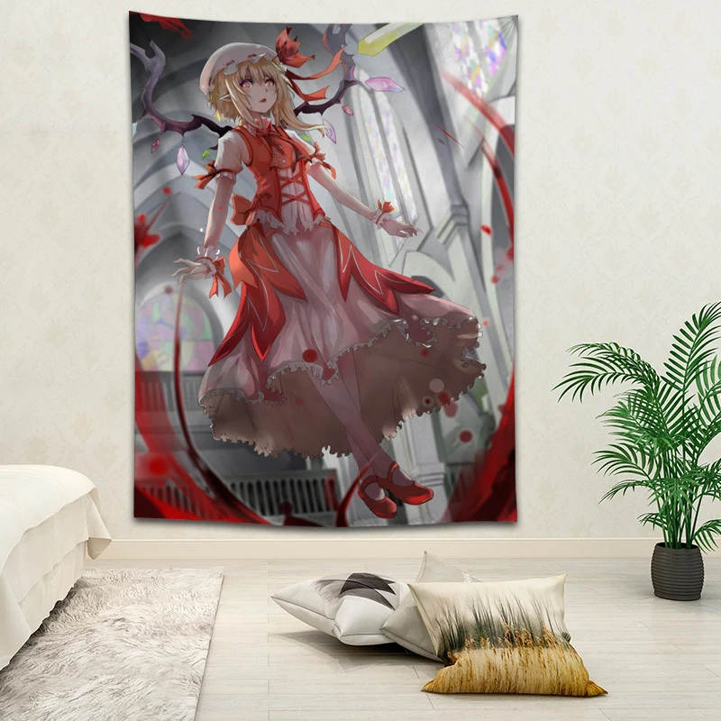 

Hot Sale Custom Anime Touhou Printed Tapestry Background Decorative Tapestry Various Sizes Wall Hanging Decor