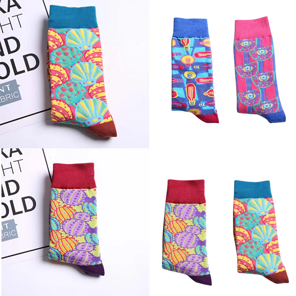 

Women's Creative Printing Bright Color Socks In The Tube Casual Cotton Socks