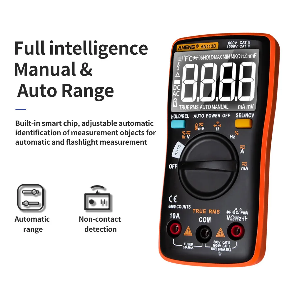 Цифровой мультиметр Электрический измеритель 6000 отсчетов