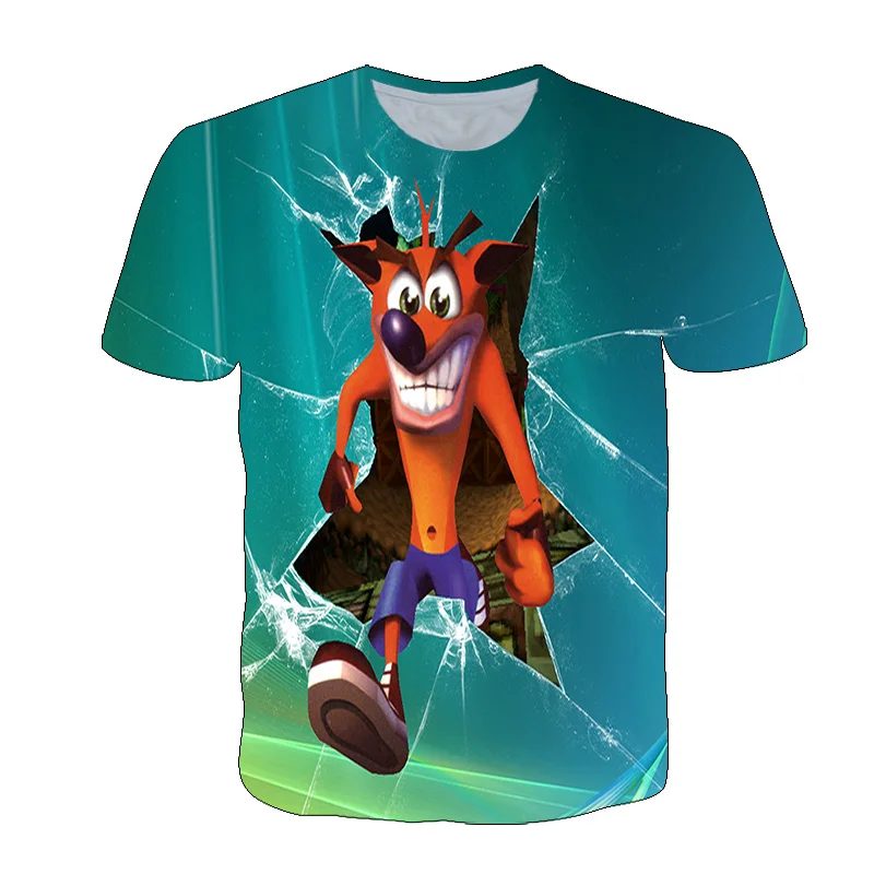 

Crash Bandicoot Funny 3D Boys t shirts Girls Short Sleeve Kid T Shirts High quality Funny Children's clothes summer Causual TopS