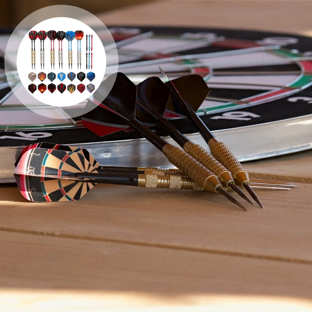 

12pcs Dart Set 100pcs Dart Tips with 6pcs Aluminum Shafts 30pcs Dart Flights
