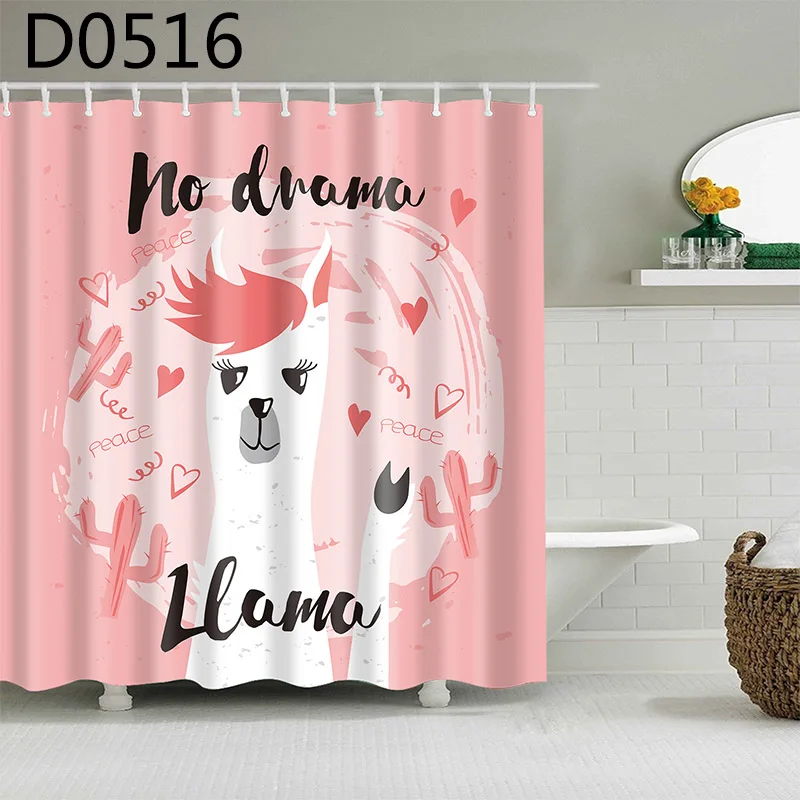 

New arrrival Bath curtain Waterproof Shower Curtains Polyester Cartoon Bath Screen Printed Curtain for Bathroom Home Decor