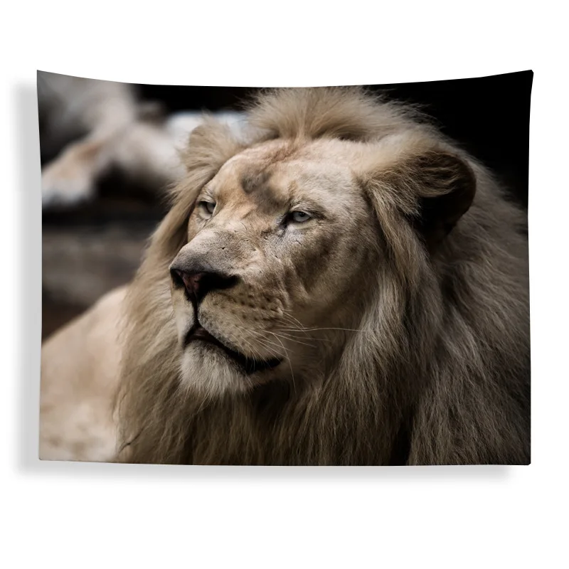 Забавный пылкий креативный настенный гобелен с изображением Льва для гостиной
