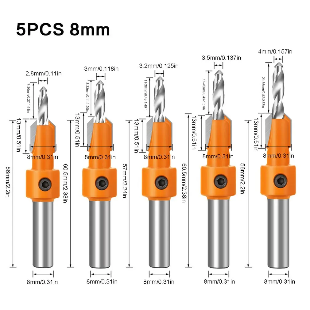 

1pc Countersink Drill Bit Set Wood Hole Drill Bit Timber Wood Working Drill Bits For Wood Screw Cutter Woodworking Tools